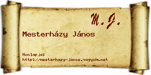 Mesterházy János névjegykártya