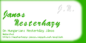 janos mesterhazy business card